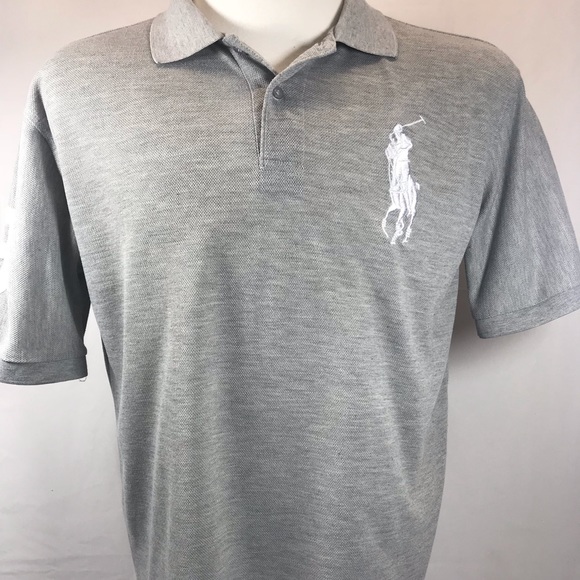 Men’s Ralph Lauren grey polo tshirt large logo - Picture 1 of 7